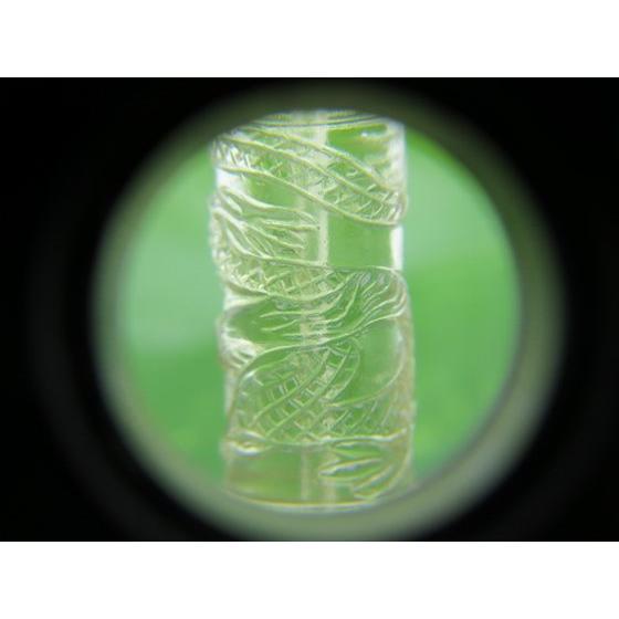 特価 リビアングラス天珠 手彫り龍神天珠 5.7g 約28×11.8mm 鑑別