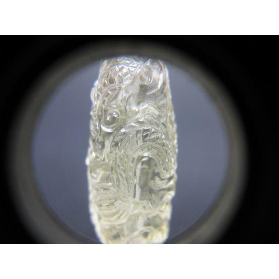 リビアングラス天珠 手彫り龍神天珠 3.4g 約26×11mm 鑑別済み 一点物