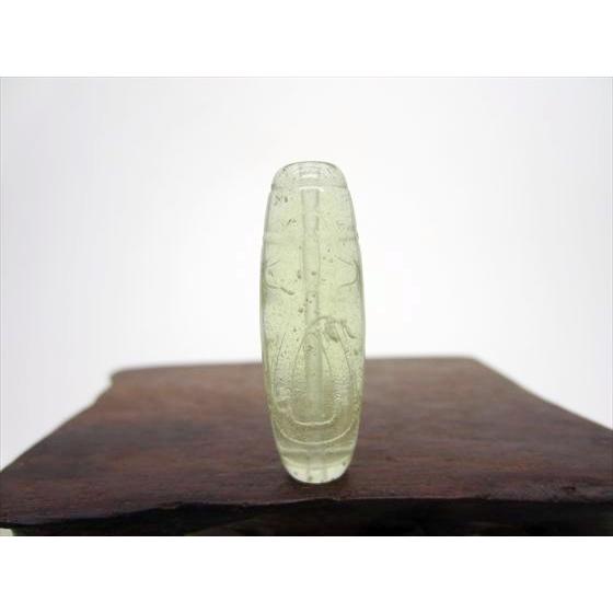 リビアングラス天珠 財神天珠 5.7g 約33.5×11.5mm 鑑別済み 一点物