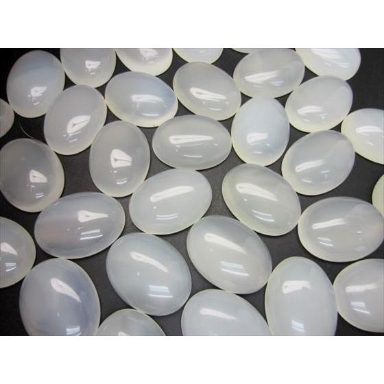 裸石 ルース ホワイトカルセドニー 29-30×22-23×8-13mm 4粒SET