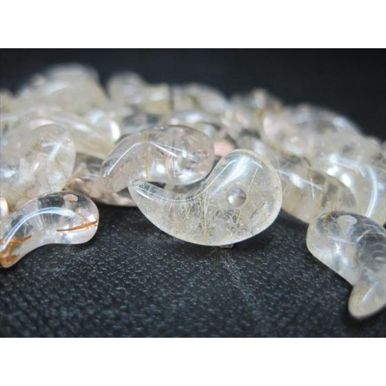 勾玉 ルチルクォーツ 10-14×7-9mm : 天然石のお店Sun flower - 通販