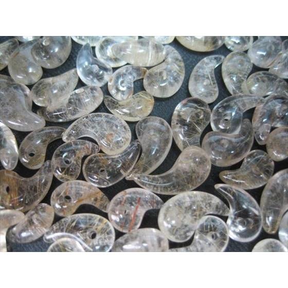 勾玉 ルチルクォーツ 10-14×7-9mm : 天然石のお店Sun flower - 通販