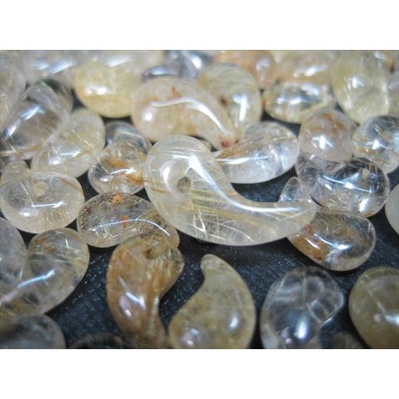 ルチルクォーツ勾玉 ネパール特注/当店限定勾玉】タイチンゴールドルチルクォーツ