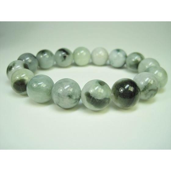 鑑別付 天然 翡翠 ジェダイト A 加工なし 淡緑 油緑 マーブル ブレスレット ブレスレット マーブル翡翠 ジェダイト Φ13.5±0.2mm 鑑別書付き