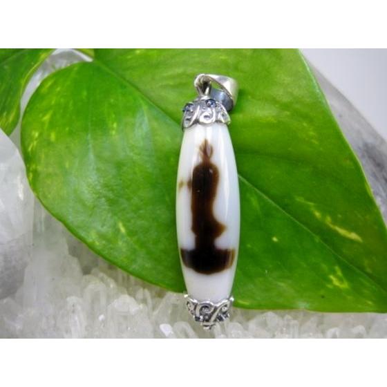 チベット高級至純天珠 観音天珠 白 ペンダントトップ ブルータイプ