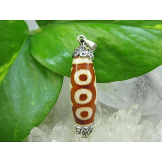 チベット高級龍紋天珠 五眼天珠 ペンダントトップ イエロータイプ 一点