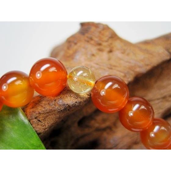 天然石ブレスレット 南紅アゲート三眼天珠一点物