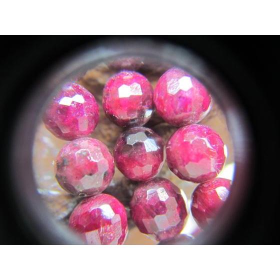 ブレスレット ルビー 128面カット 品質AAA Φ6.5±0.3mm 含侵処理