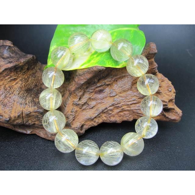 ブレスレット ゴールドルチルクォーツ 品質ＡＡＡＡＡ Φ15.2±0.2mm 一点物