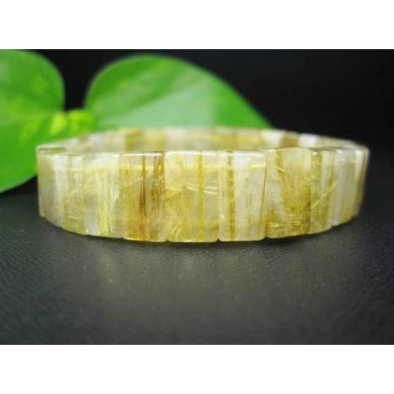 ブレスレット ゴールドルチルクォーツ スクエアカット 14×6×6mm ブレスレット ゴールドルチルクォーツ スクエアカット 14×6×6mm
