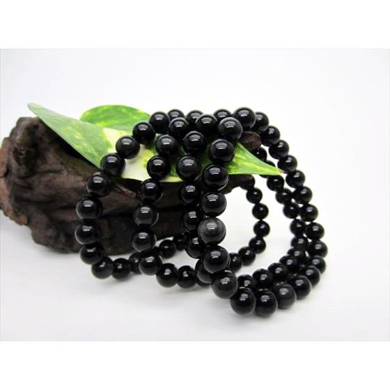 均一ブレスレット レインボーオブシディアン 品質AAA Φ8.5±0.2mm
