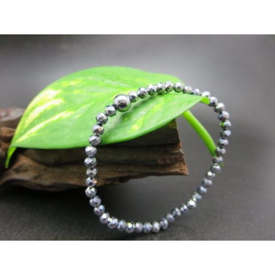 均一ブレスレット テラヘルツ 品質AAA 64面カットΦ4.2±0.2mm ＋丸玉