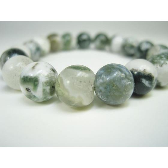 天然石ブレスレット（モスアゲート） 森林のような美しいグリーン☆天然石ブレスレット/モスアゲート