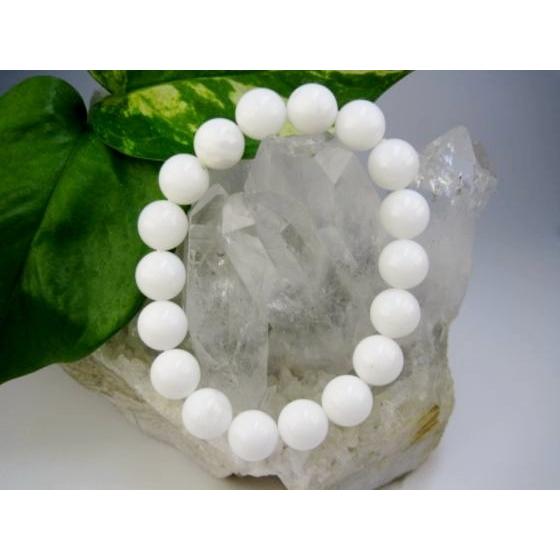 均一ブレスレット ホワイトカルサイト 品質AAA ロシア産 Φ10.5±0.2  