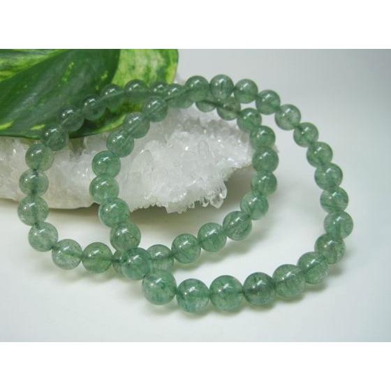 均一ブレスレット グリーンストロベリークォーツ グリーンクォーツ