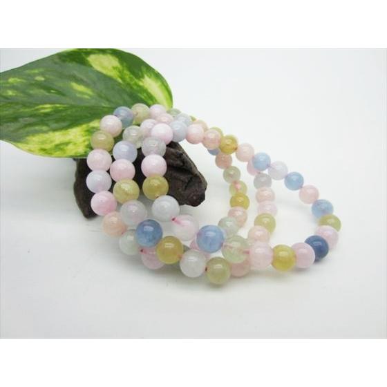 均一ブレスレット モルガナイト＆アクアマリン ミックスベリル 品質