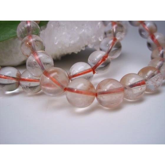 均一ブレスレット ラビットファーレッドルチル アンフィボールイン  