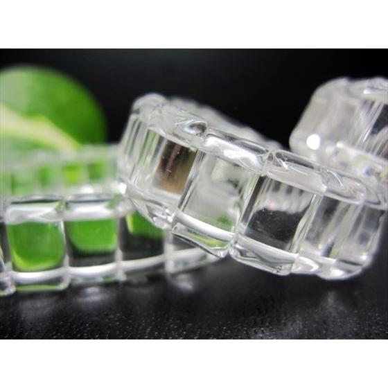 訳あり 均一ブレスレット 水晶 スクエアカット 10-12×5-8×4.5-6mm
