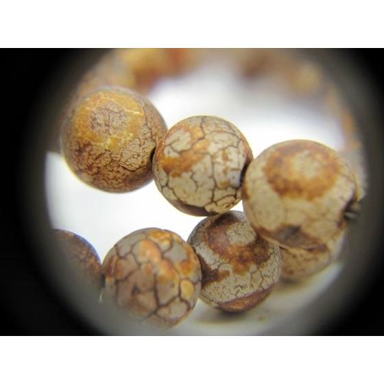 均一ブレスレット 火供天珠 三眼天珠 茶系 Φ8±0.2mm : 天然石のお店Sun