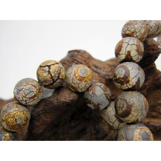 均一ブレスレット 火供天珠 三眼天珠 茶系 Φ10±0.2mm : 天然石のお店 