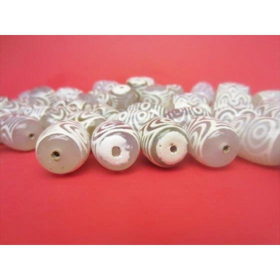 チベット天珠 龍眼天珠 白 17.5×13mm 2粒SET : 天然石のお店Sun flower