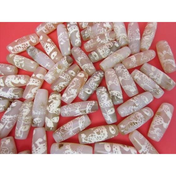 チベット天珠 龍神天珠 白 30×10mm 2粒SET : 天然石のお店Sun flower