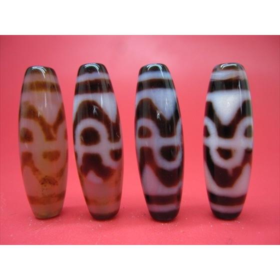チベット高級至純天珠 六辨蓮花天珠 38×12mm 2粒SET : 天然石の