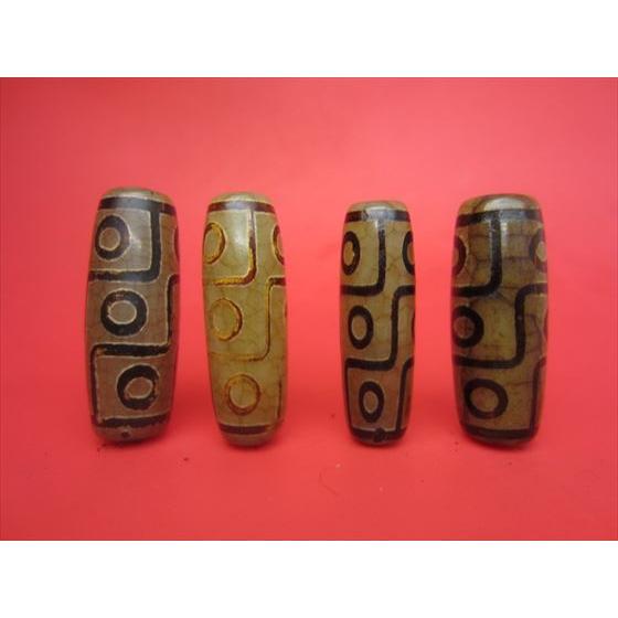 チベット高級龍紋天珠 逆九眼天珠 40×14mm 2粒SET : 天然石のお店Sun