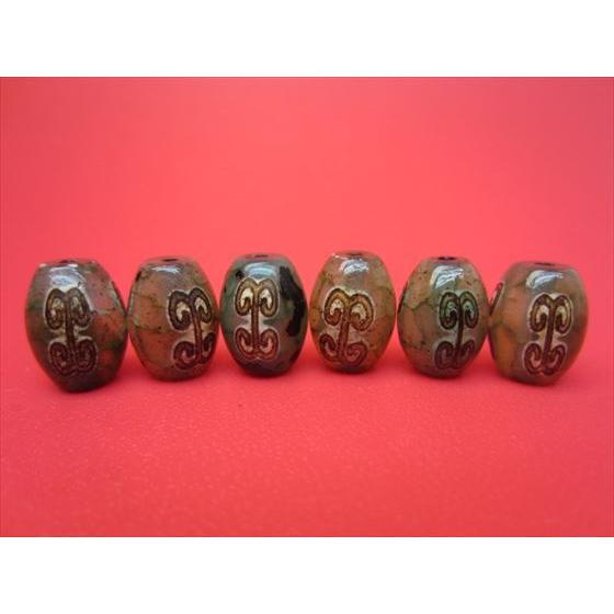 チベット高級龍紋天珠 如意天珠 14×10mm 4粒SET :set0082:天然石のお店