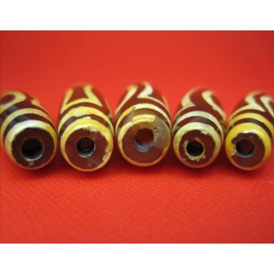 在庫処分 チベット天珠 雙天地天珠30×10mm8粒SET : 天然石のお店Sun