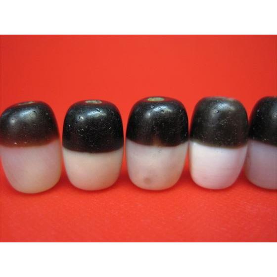 訳あり チベット高級至純天珠 黒白天珠 15×10mm 4粒SET 馬蹄痕