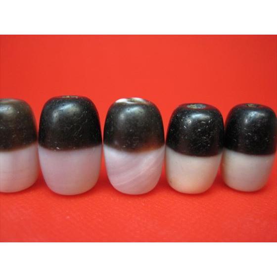 訳あり チベット高級至純天珠 黒白天珠 15×10mm 4粒SET 馬蹄痕