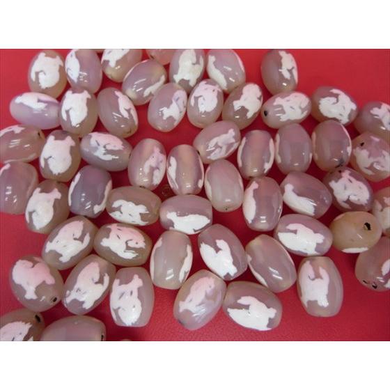 チベット天珠 馬天珠 白 約13.6×10.2mm 4粒SET : 天然石のお店Sun