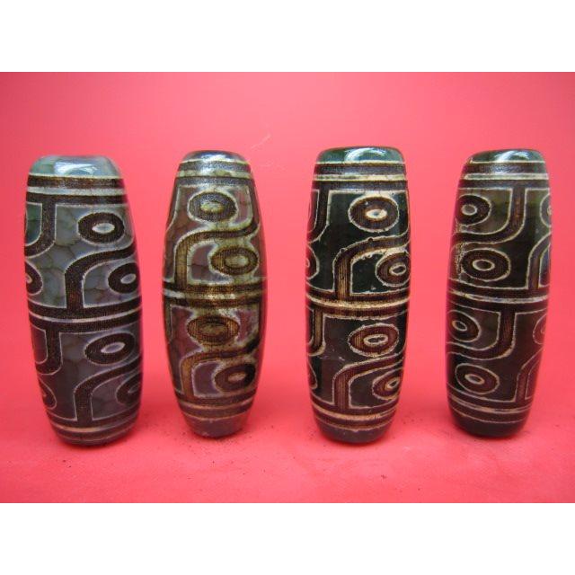 5.十二眼天珠　天然石　天珠　開運　魔除け　御守り　風水　12眼天珠　瑪瑙　占い チベット高級天珠 逆十二眼天珠2粒SET 30×10mm : 天然石のお店Sun