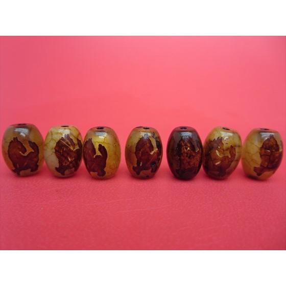 チベット龍紋天珠 馬天珠 約13.6×10.2mm 4粒SET : 天然石のお店Sun