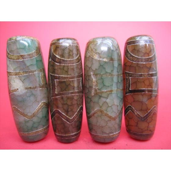 チベット高級龍紋天珠 息増懐珠天珠 37-41×12-15mm 2粒SET : 天然石の 