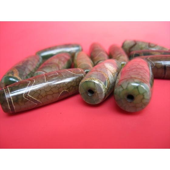チベット高級龍紋天珠 息増懐珠天珠 37-41×12-15mm 2粒SET : 天然石の 