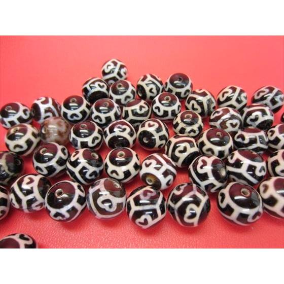 特価 チベット天珠 亀甲蓮花天珠 Φ12.2±0.2mm 10粒SET : 天然石のお店