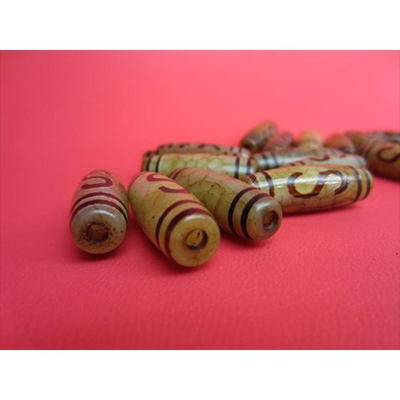 チベット高級龍紋天珠 金銭鈎天珠 30×10mm 2粒SET : 天然石のお店Sun