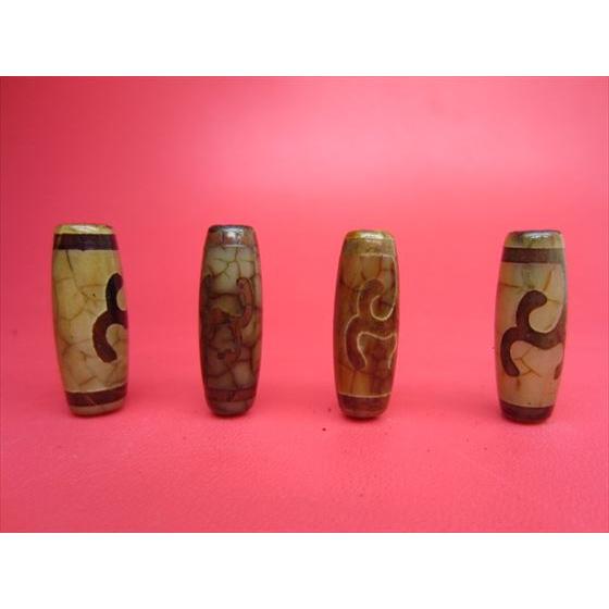 チベット高級龍紋天珠 緑度母天珠 30×10mm 2粒SET : 天然石のお店Sun 
