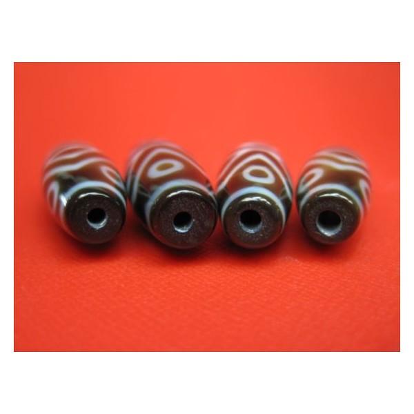 訳あり チベット高級至純天珠 金剛虎牙六眼天珠 38×12±1mm : 天然石の