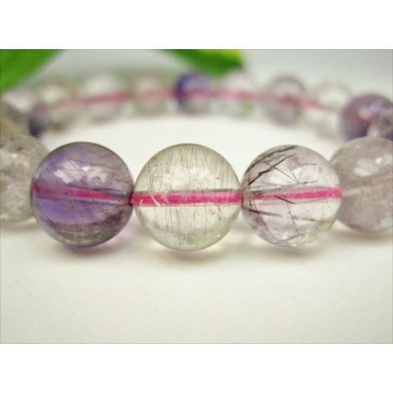 ブレスレット スーパーセブン 品質AA Φ11.7±0.2mm 一点物 : 天然石の