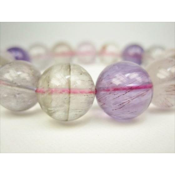 ブレスレット スーパーセブン 品質AA Φ14.5±0.2mm 一点物 : 天然石の