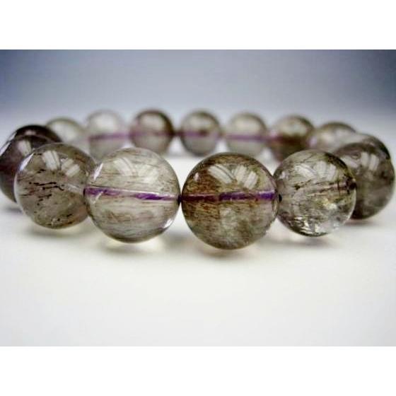 ブレスレット スーパーセブン 品質AA Φ14.2±0.2mm 一点物 : 天然石の