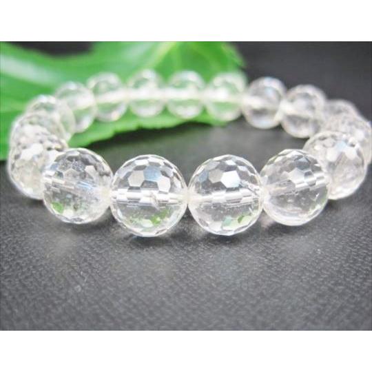 ブレスレット 水晶ハンドメイド128面カット品質AAAΦ11±0.2mm