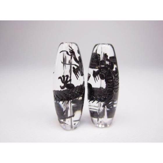 訳あり チベット水晶天珠 龍神天珠 28±3×10±1mm カラー : 天然石