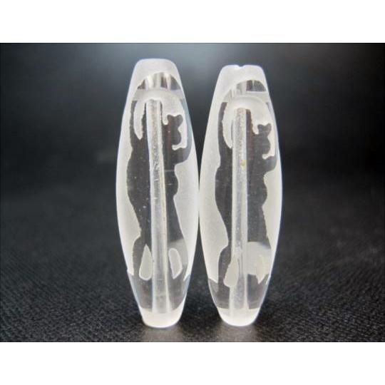 チベット水晶天珠 雙弁財天天珠 36-38.5×12mm : 天然石のお店Sun