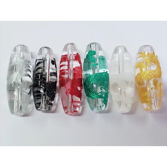 訳あり チベット水晶天珠 龍神天珠 27.5×10.5mm カラー選択 : 天然石の