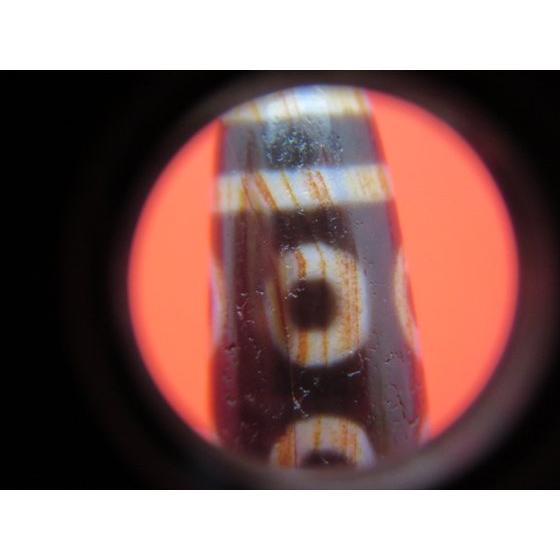 八眼紅朱砂天珠 約37.5×12mm 馬蹄痕 一点物_2