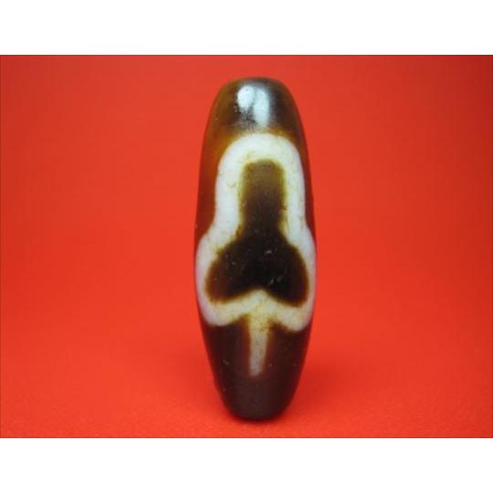 チベット彫刻梵字天珠 菩提毘沙門天天珠  バイ